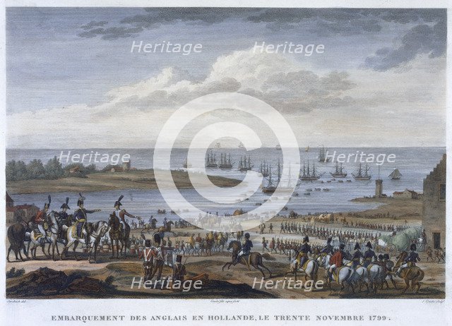 'The Embarkation of the English in Holland, 30 November 1799'. Artist: Louis Francois Couche