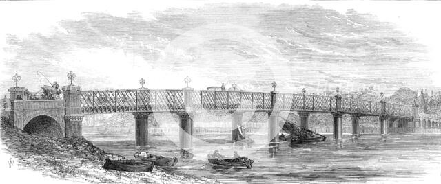 New bridge over the Thames at Wandsworth, 1874. Creator: Unknown.