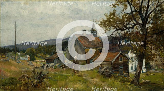 Farm, Vik at Stange, 1884. Creator: Gerhard Munthe.