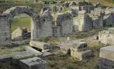 Partial view of the amphitheater ruins, ancient city of Salona, Solin, Croatia, 2018.  Creator: Unknown.