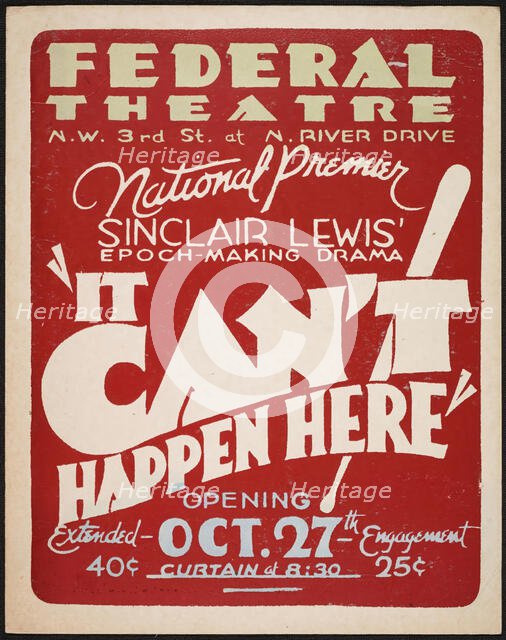 It Can't Happen Here, Miami, FL, 1936. Creator: Unknown.