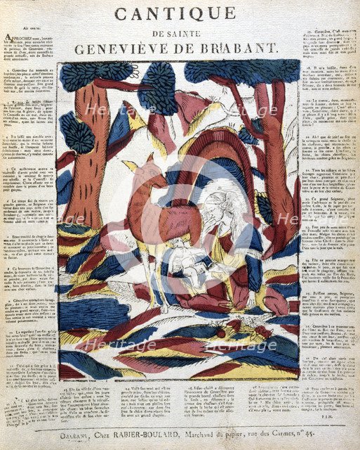 St Genevieve of Brabant in the forest, 19th century. Artist: Anon