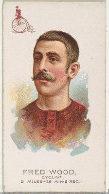 Fred Wood, Cyclist, from World's Champions, Series 2 (N29) for Allen & Ginter Cigarettes, ..., 1888. Creator: Allen & Ginter.