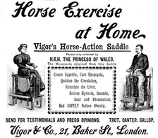 Advertisement for Vigor's Horse-Action Saddle, 1895. Creator: Unknown.