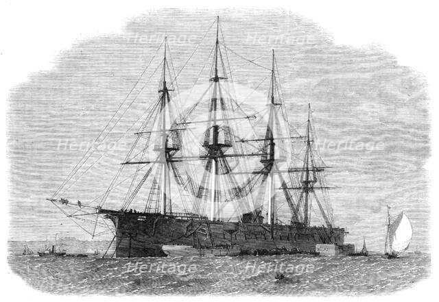 Our Iron-Clad Fleet: H.M. Steam-Frigate Achilles off Folly Point, Chatham, 1864. Creator: Unknown.