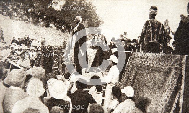 Lord Balfour speaking at the Hebrew University, Jerusalem, Palestine, 1927.  Artist: Topical Press Agency
