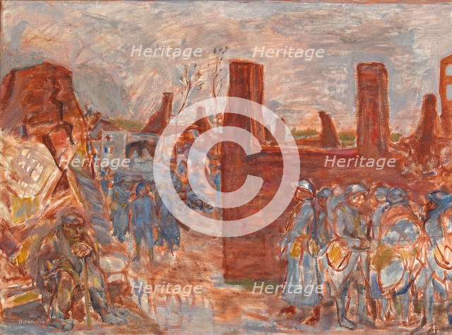 Destroyed village on the Somme, c. 1917.