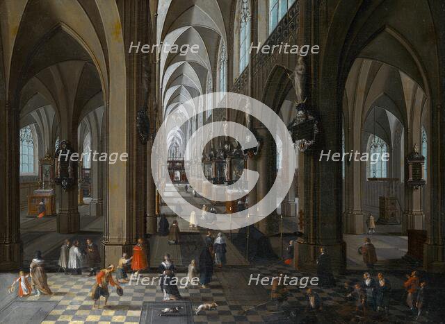 Interior of Antwerp Cathedral, 1651. Creator: Peeter Neeffs the Elder.