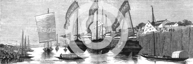 ''Conveyance of the Remains of the Late Marquis Tseng to Hunan, down the River Peiho', 1890. Creator: Unknown.