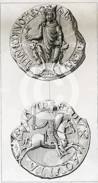 Seal of Louis VII, the Younger (1120-1180), King of France, son of Louis VI, took part in the Sec…