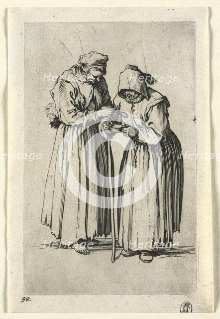 The Beggars: Two Beggar Women, c. 1623. Creator: Jacques Callot (French, 1592-1635).
