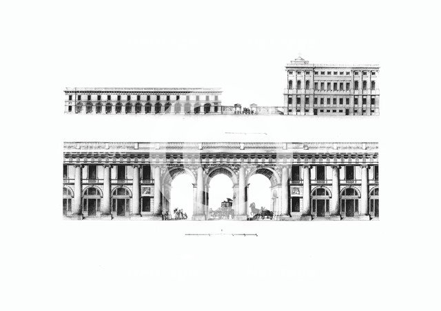 Design of the His Imperial Majesty's Own Cabinet (Chancellery) in Petersburg, 1802. Artist: Quarenghi, Giacomo Antonio Domenico (1744-1817)