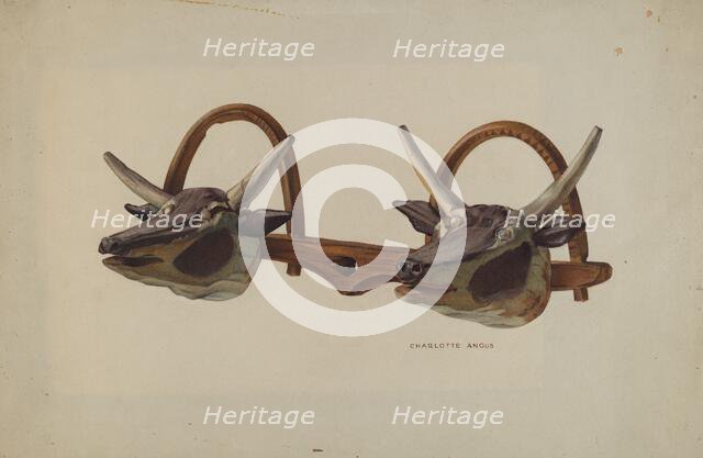 Hat Rack (Shaped Like Ox Yoke), c. 1939. Creator: Charlotte Angus.