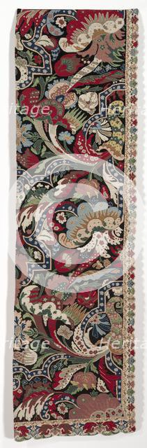 Right Half of a Pair of Needlework Bed Hangings in the Bizarre style, 1710-1720. Creator: Unknown.