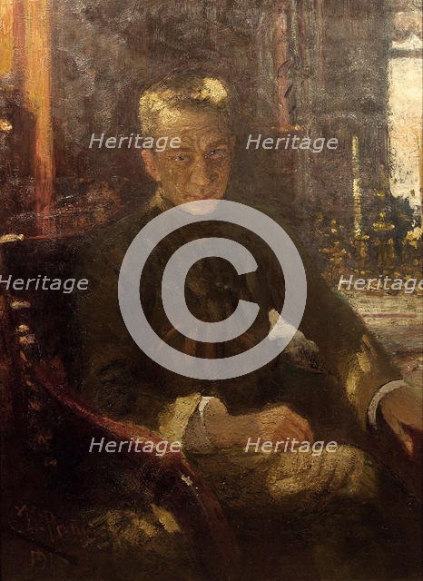 Portrait of Alexander Kerensky (1881-1970), 1917-1918. Creator: Repin, Ilya Yefimovich (1844-1930).