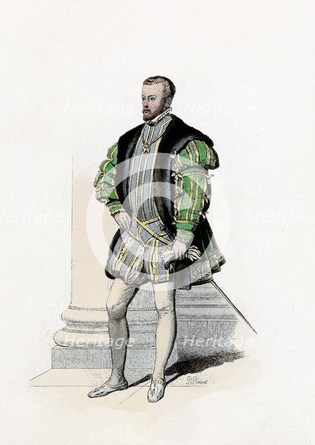 Philip II, king of Spain. (Valladolid, 1527-San Lorenzo del Escorial, 1598), son of Charles I, en…