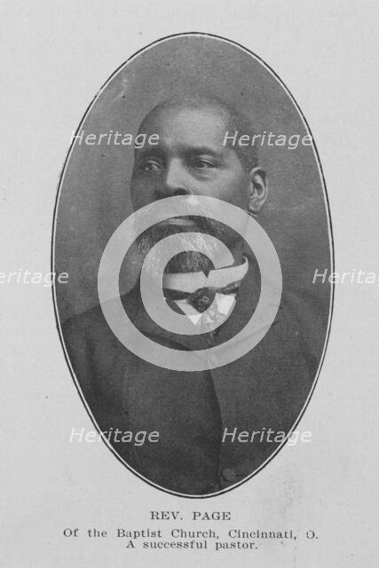Rev. Page; Of the Baptist Church, Cincinnati, O.; A successful pastor, 1907. Creator: Unknown.