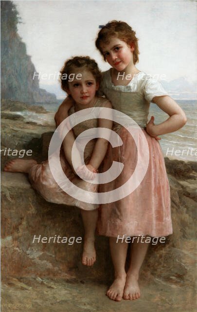 On the Shore (Two Sisters), 1896. Creator: William-Adolphe Bouguereau.