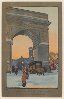 Washington Arch at Winter Twilight, 1914. Creator: Rachael Robinson Elmer.