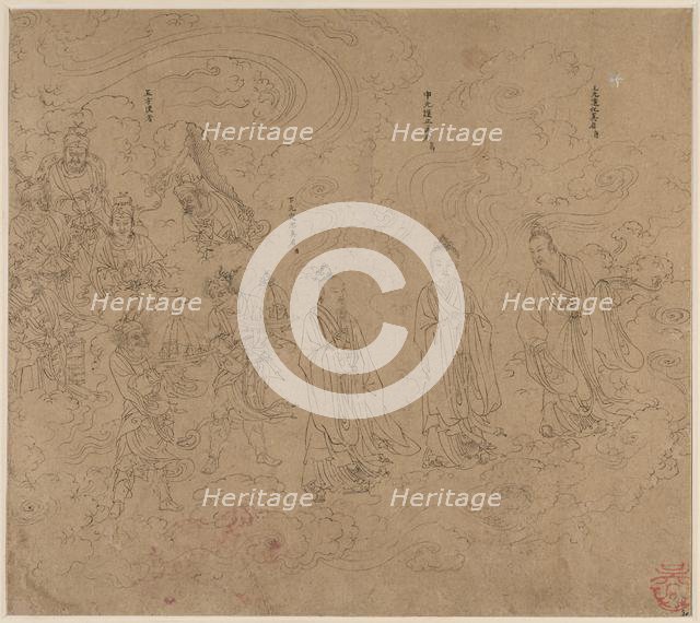 Album of Daoist and Buddhist Themes: Procession of Daoist Deities: Leaf 20, 1200s. Creator: Unknown.