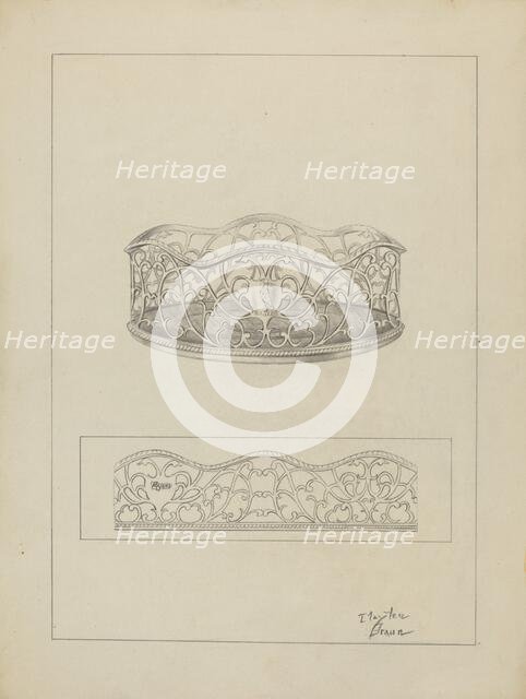 Silver Wine Coasters, c. 1936. Creator: Clayton Braun.