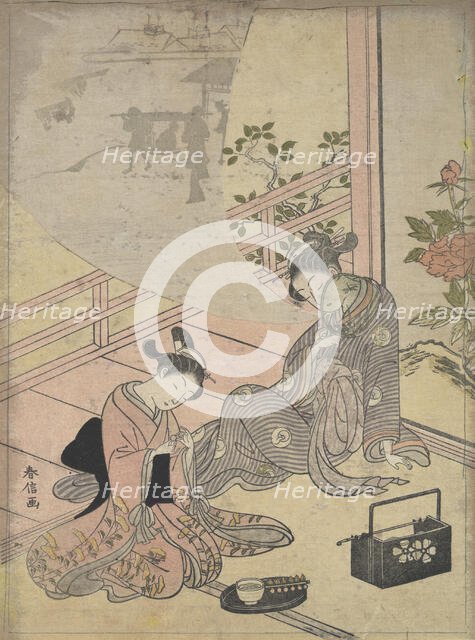 Parody of the Tale of Young Man Lu: Courtesan Dreaming, 18th century., 18th century. Creator: Suzuki Harunobu.