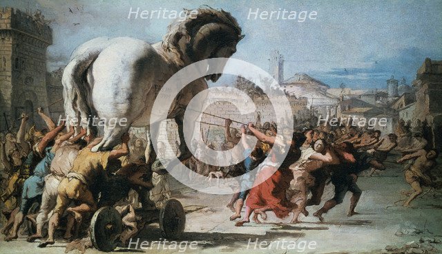 'The Procession of the Trojan Horse into Troy', c1760. Artist: Giovanni Battista Tiepolo