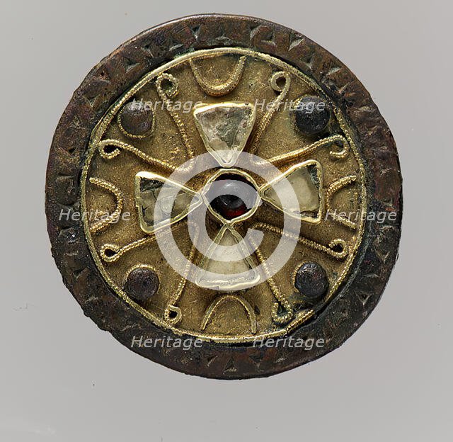 Disk Brooch, Frankish, late 6th-early 7th century. Creator: Unknown.