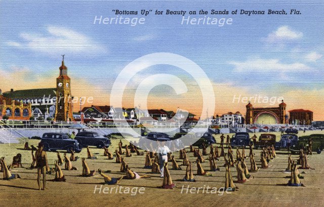 'Bottoms Up for Beauty on the Sands of Daytona Beach, Florida', USA, 1940. Artist: Unknown
