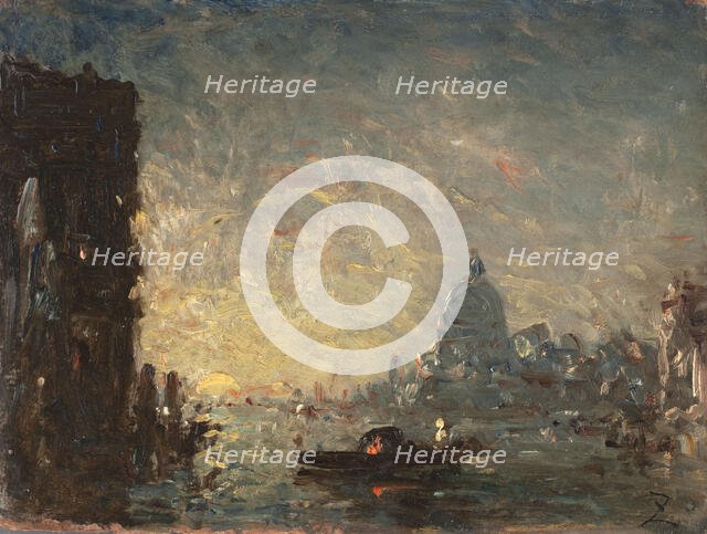 Venise au coucher du soleil, between 1870 and 1880. Creator: Felix Francois Georges Philibert Ziem.