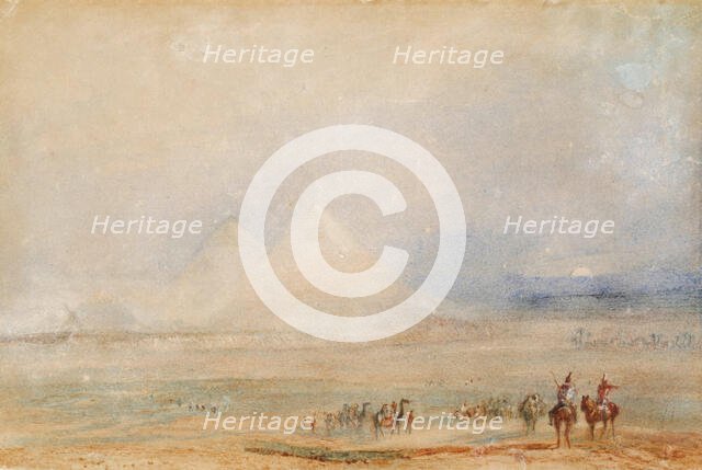 The Pyramids at Gizeh, about 1832. Creator: JMW Turner.
