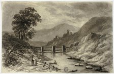 Mountain Stream with Boat, c. 1855. Creator: Elizabeth Murray.