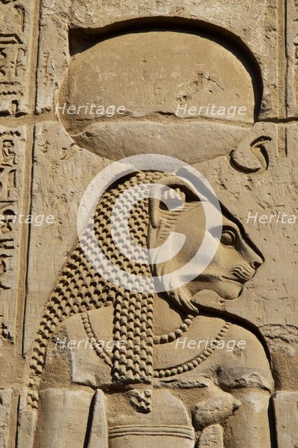 Relief of Sekhmet, the lion-headed goddess, Temple of Kom Ombo, Egypt, 2nd century BC (2003). Creator: Unknown.