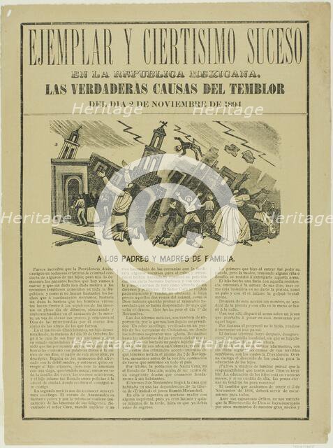 Ejemplar y ciertisimo suceso en la Republica Mexicana (Exemplary and Truest Success..., 1894. Creator: José Guadalupe Posada.