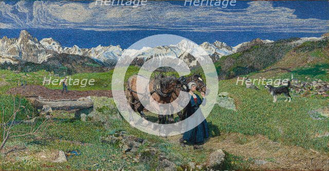Spring in the Alps, 1897. Creator: Giovanni Segantini.