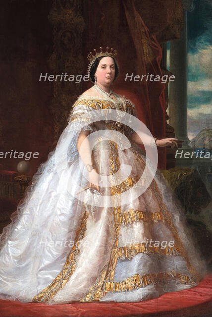 Portrait of Isabella II of Spain (1830-1904), c1860. Creator: Madrazo y Kuntz, Federico de (1815-1894).