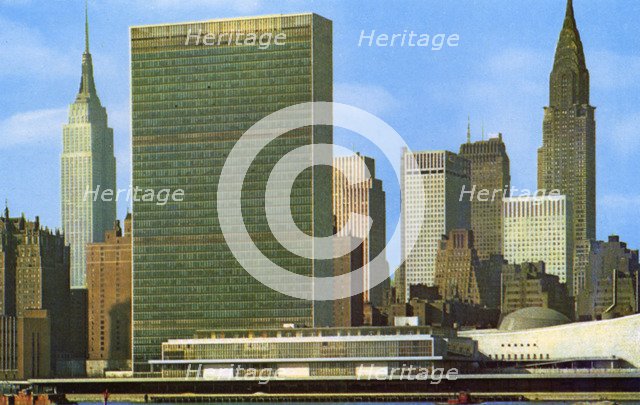 United Nations Building, New York City, New York, USA, 1956. Artist: Unknown
