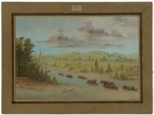 La Salle's Party Entering the Mississippi in Canoes. February 6, 1682, 1847/1848. Creator: George Catlin.