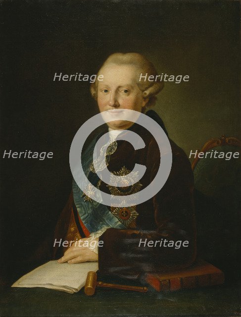 Portrait of Prince Alexander Alexeyevich Vyazemsky (1727-1793), 1780s. Artist: Miropolsky, Leonty Semyonovich (1749-1819)