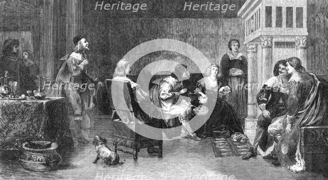 "The Rich Widow", by D. W. Wynfield, in the Exhibition of the Royal Academy, 1869. Creator: H. Harrall.