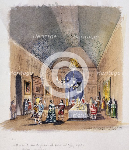 The Great Hall in the Keep of Dover Castle, Kent, c1626, (1997). Artist: Terry Ball