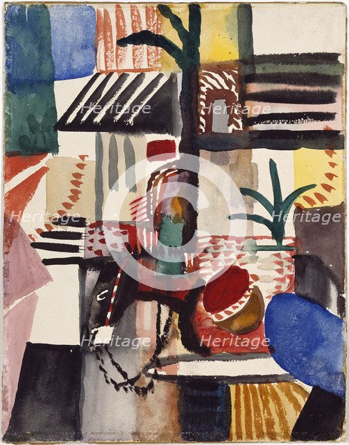 Man with Donkey (Tunisia), 1914. Artist: Macke, August (1887-1914)