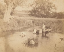 [Three Children and a Dog Playing in the Creek, July 4, 1883], 1883., 1883. Creator: Thomas Eakins.
