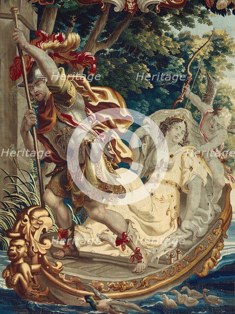 Cleopatra Asked to Pay Tribute to Rome from The Story of Caesar and Cleopatra, Flanders, c. 1680. Creator: Willem van Leefdael.
