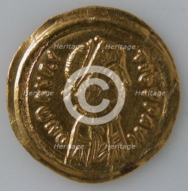 Tremissis of Justin Il, Byzantine, 565-578. Creator: Unknown.