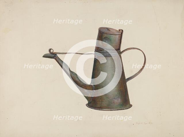 Whale Oil Can, c. 1940. Creator: Hugh Ryan.