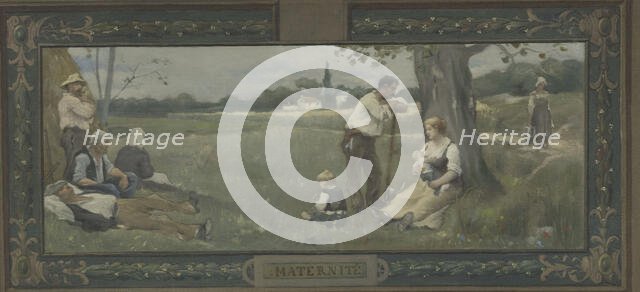 Sketch for the salle des mariages of the town hall in the 14th arrondissement...1889.  Creator: Adrien-Henri Tanoux.