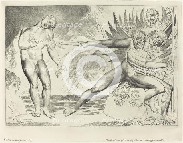 The Circle of the Corrupt Officials; The Devils Tormenting Ciampolo, 1827. Creator: William Blake.