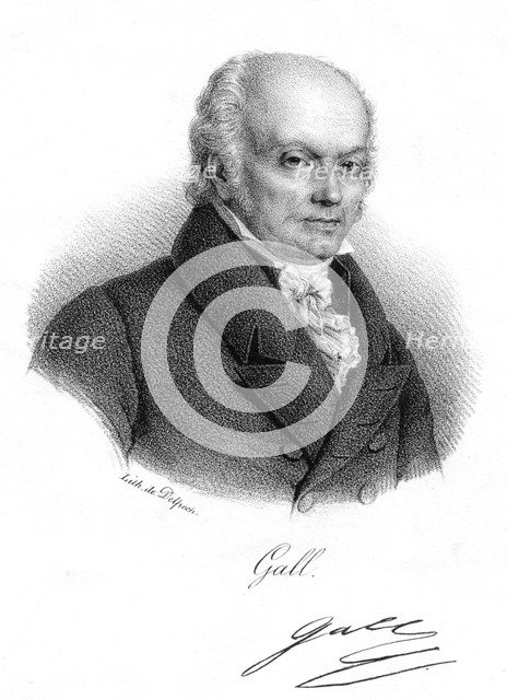 Franz Joseph Gall, German physician and founder of Phrenology, c1820. Artist: Delpech