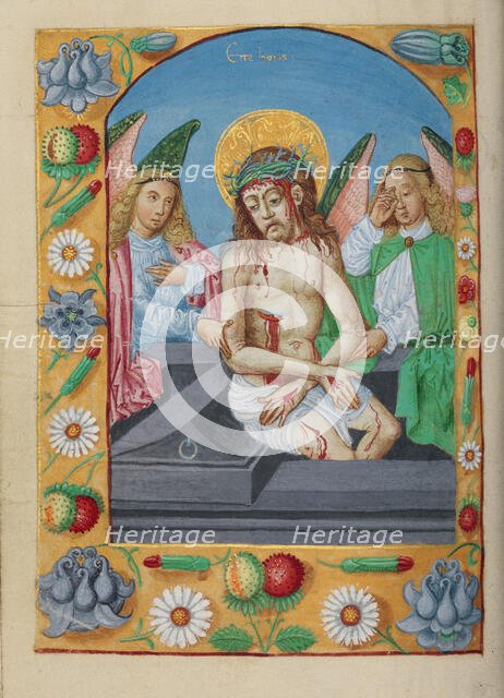 Ecce Homo; Christ with Angels; Book of Hours; early 16th century. Creator: Unknown.